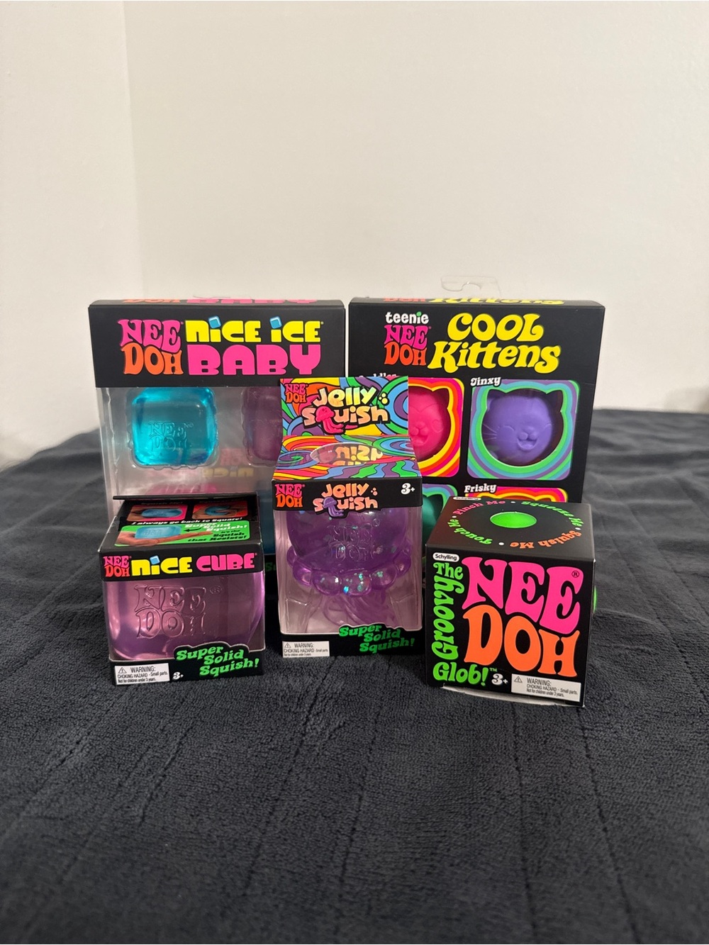 NeeDoh Kids Cool Kittens & Nice Cube Squishy Toy Set - Purple & Teal